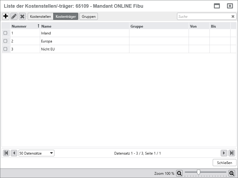Rechnungswesen f�r Steuerberater - Finanzbuchhaltung - Kostentr�ger - Stammdaten