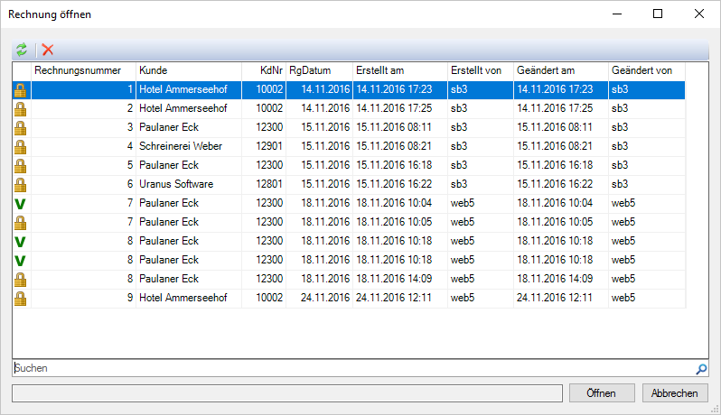 Cloudl�sungen f�r Steuerberater - Mandantenl�sungen - Rechnungswesen - Warenwirtschaft - Faktura - �bersicht Rechnungen