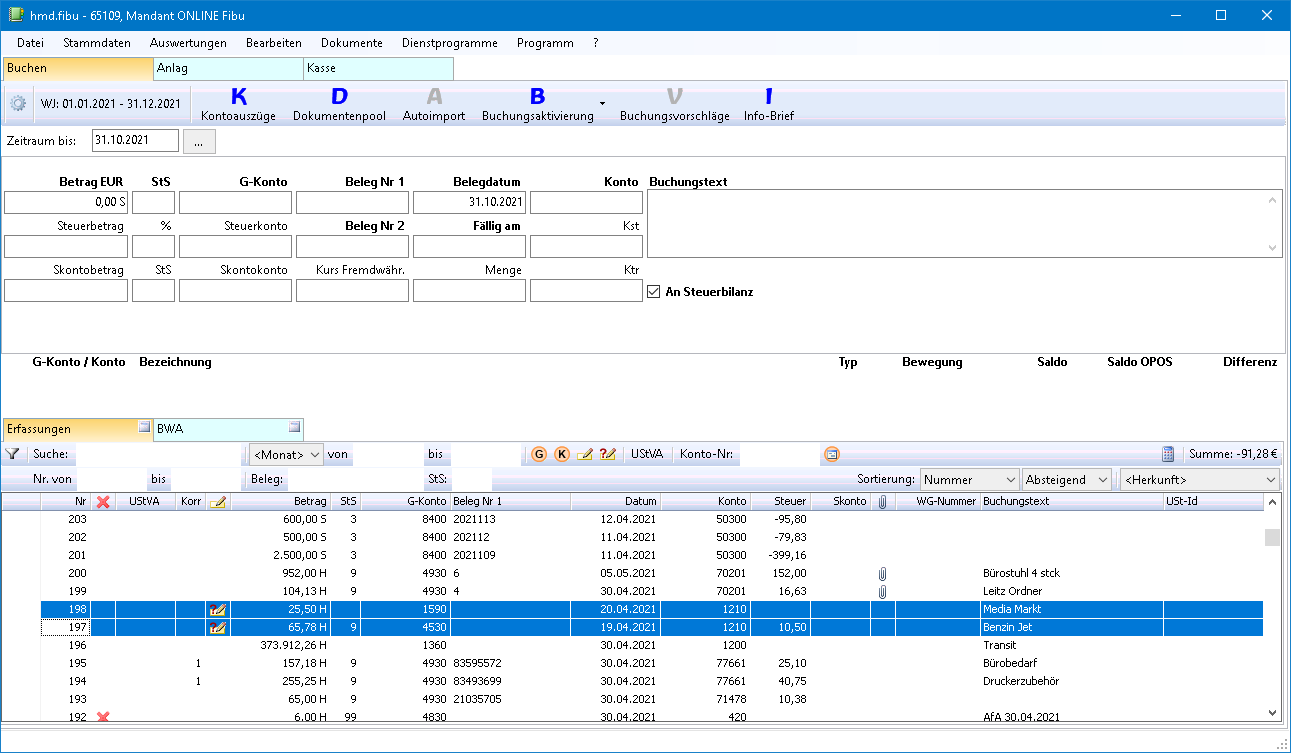 Rechnungswesen f�r Steuerberater - Finanzbuchhaltung - Mandanteninfobrief - �bersicht
