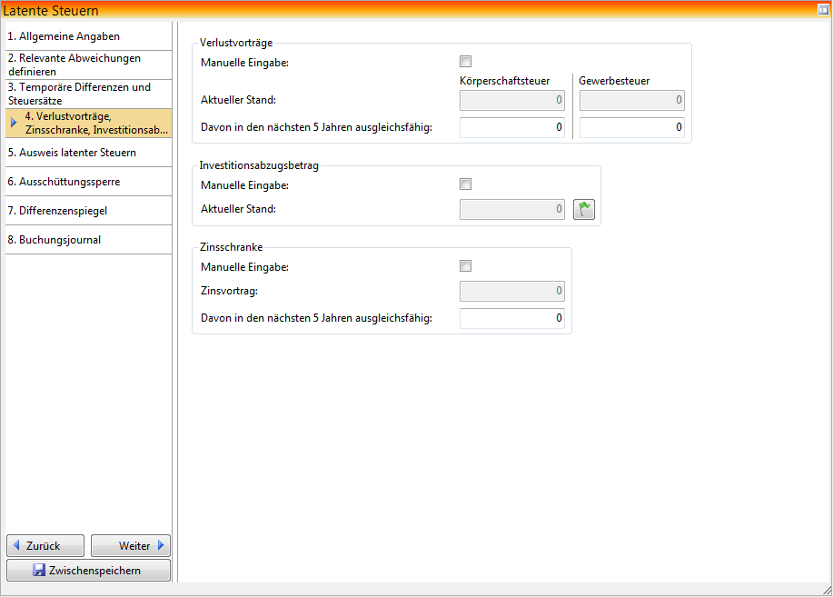 Rechnungswesen f�r Steuerberater - Rechnungswesen - Jahresabschluss - Latente - Steuern - Verlustvortr�ge - Zinsschranke