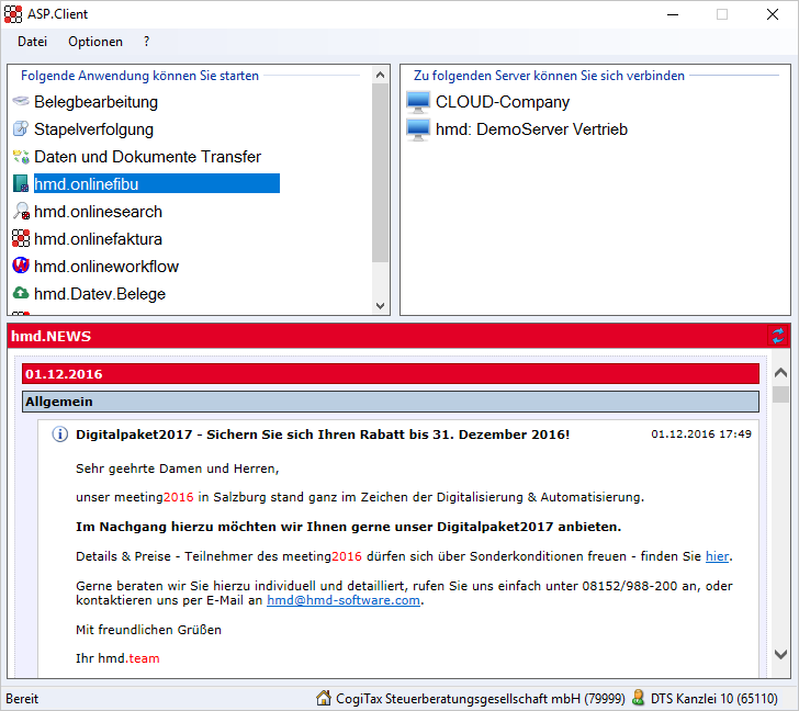 Cloudl�sungen f�r Steuerberater - Mandantenl�sungen - Rechnungswesen - Finanzbuchhaltung - Programmauswahl