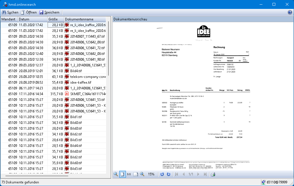 Rechnungswesen f�r Steuerberater - Mandantenl�sungen - Rechnungswesen - hmd.aspclient  -  Online - Volltextsuche
