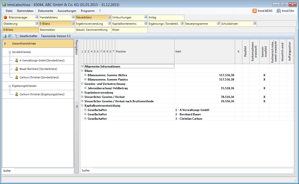 Rechnungswesen f�r Steuerberater - Rechnungswesen - Jahresabschluss - Sonderbilanz - Erg�nzungsbilanz - Gesamthandsbilanz