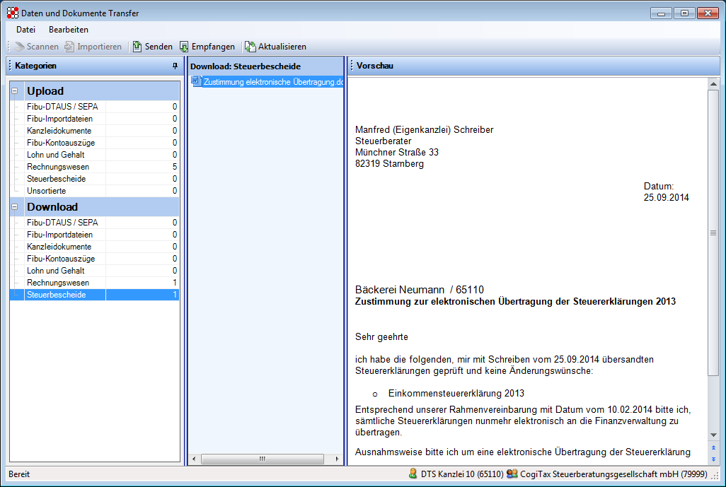 Cloudl�sungen f�r Steuerberater - Mandantenl�sungen - Rechnungswesen - Finanzbuchhaltung - Belegtransfer - Download - Dokumente