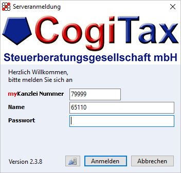 Cloudl�sungen f�r Steuerberater - Mandantenl�sungen - Rechnungswesen - Finanzbuchhaltung - Serveranmeldung