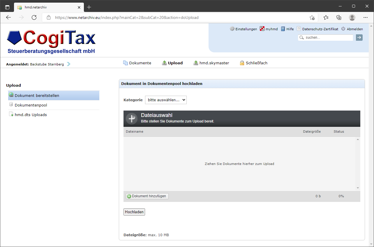 Cloudl�sungen f�r Steuerberater - Mandantenl�sungen - Rechnungswesen - Finanzbuchhaltung - Belegtransfer - Upload - Belegbilder - Netarchiv